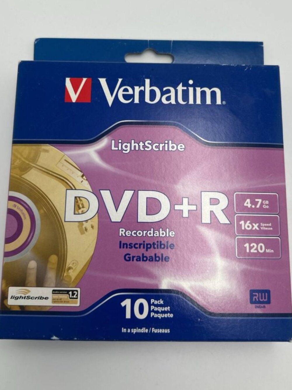 Verbatim LightScribe DVD+R 4.7GB 16x Blank Discs 10 Pack Sealed 📀
